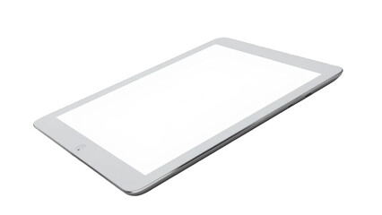 Tablet computer blank screen white background
