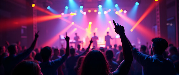 Dynamic Prom Night Entertainment: Live Performances, DJ Sets & Engaging Crowd Interactions for Vibrant Formal Events - Capture Energetic Atmosphere in Photo Stock Concept