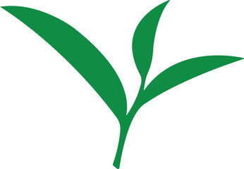 Tea Leaf icon in flat. botany, bio, organic, vegetarian, fresh, nature design leaves isolated on transparent background