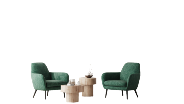 Minimalist living room composition clean design