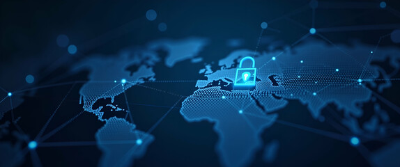 Advanced 5G Security Protocols: Encryption, Cybersecurity, and Threat Detection in Modern Digital Networks - Photo Stock Concept with Left Space