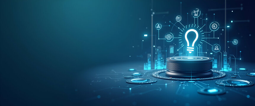 Elevated Digital Upskilling: Innovative Learning Approaches & Strategic Workforce Enhancements for Evolving Market Technology - Photo Stock Concept with Empty Space