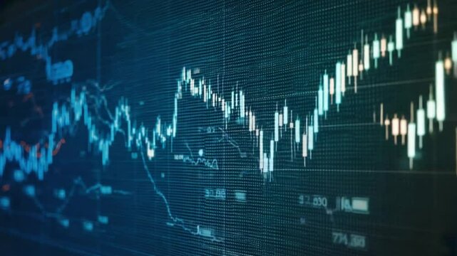 Analyzing Financial Data Displayed on Screen Charts and Graphs