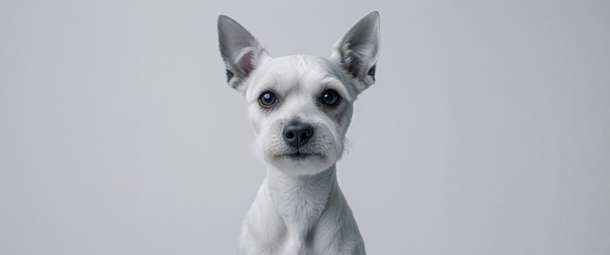 English Toy Terrier in full view on studio background.