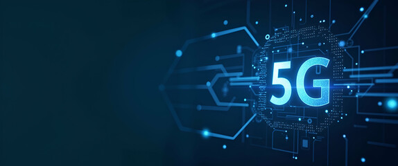 Obraz premium Advanced 5G Security Protocols: Encryption, Cybersecurity, and Threat Detection in Modern Digital Networks - Photo Stock Concept with Left Space
