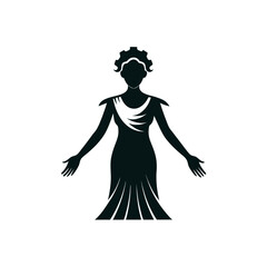 Fototapeta premium mythology folklore retro greek goddess silhouette t-shirt design