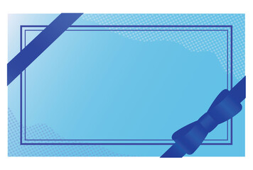 リボン付ブルーのカード