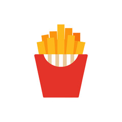 Golden Fries in Branded Basket on Transparent Background