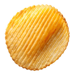 Potato chip isolated or fried potato slice with clipping path on transparent background