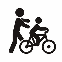 Learning To Ride A Bike Stick Figure Graphic For Education And Support