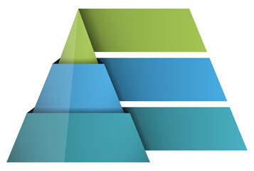 Pyramid chart with three elements