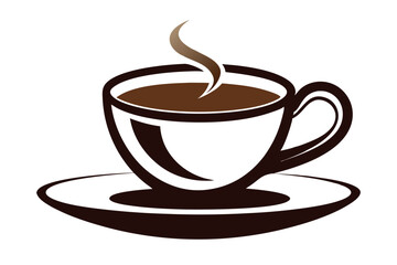 Obraz premium Elegant Coffee Cup Silhouette Vector for Logo Use