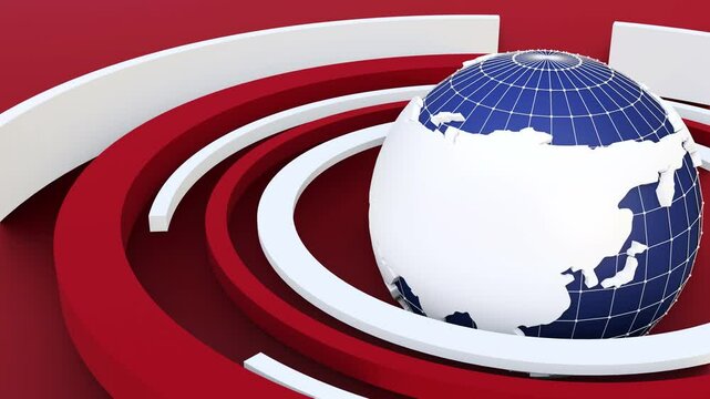 TV Broadcast, Spinning the World, Breaking New. Full HD. 4K