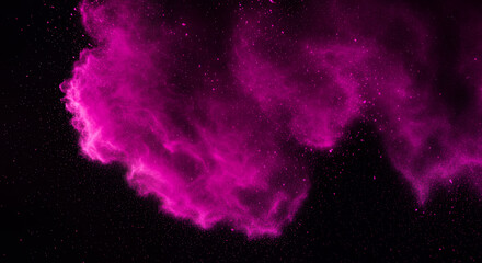 Abstract Pink Cosmic Nebula Magenta Galaxy Dust Cloud Vibrant Fuchsia Powder Explosion