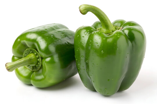 Green bell pepper or Sweet pepper or Capcicum isolated on white