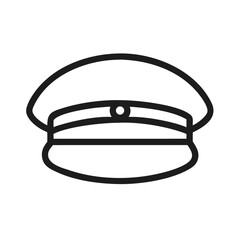 Military Cap with Visor Icon Design