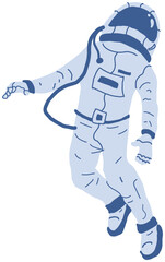 Minimal Space Art Floating Astronauts Capturing Exploration and the Universe
