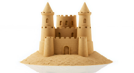 Majestic Sandcastle on Beach Summer Vacation Playful Architecture Kids Fun Holiday Scene