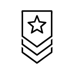 Military Rank Badge with Star Icon Design