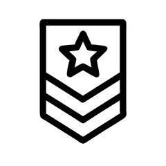 Military Rank Badge with Star Icon Design