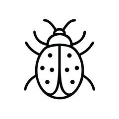 Obraz premium Simple Black Line Ladybug Icon