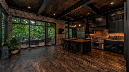 Modern Rustic Kitchen with Expansive Views