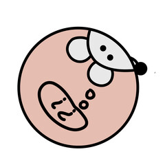 rat set of colorful portrait in flat graphics Illustration