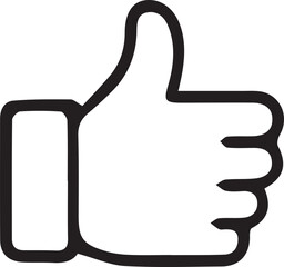 Thumbs Up Icon, Like Symbol, Hand Approval Outline Vector