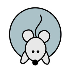 rat set of colorful portrait in flat graphics Illustration