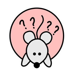 rat set of colorful portrait in flat graphics Illustration