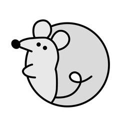 rat set of colorful portrait in flat graphics Illustration