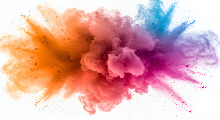 Vibrant Colorful Powder Explosion Abstract Art Multicolored Paint Cloud Dynamic Design Element