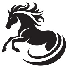 create simple black Horse Silhouette Vector  with white background 