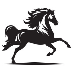create simple black Horse Silhouette Vector  with white background 