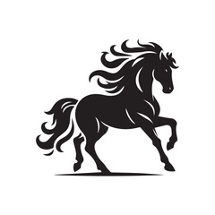 create simple black Horse Silhouette Vector  with white background 