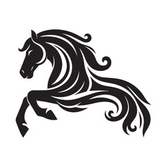 create simple black Horse Silhouette Vector  with white background 