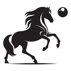 create simple black Horse Silhouette Vector  with white background 