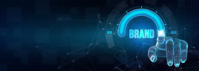 Brand development marketing strategy concept. Business, technology, internet and networking concept. 3d illustration