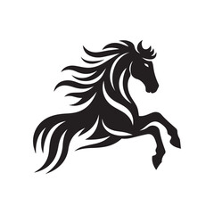create simple black Horse Silhouette Vector  with white background 