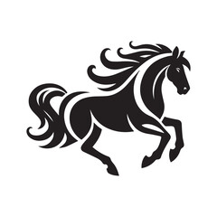 create simple black Horse Silhouette Vector  with white background 