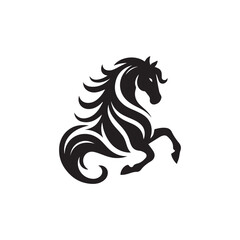 create simple black Horse Silhouette Vector  with white background 