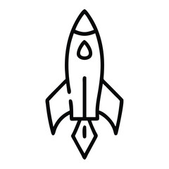 Black and White Rocket Launching Illustration