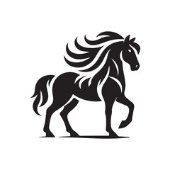 create simple black Horse Silhouette Vector  with white background 