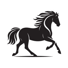create simple black Horse Silhouette Vector  with white background 
