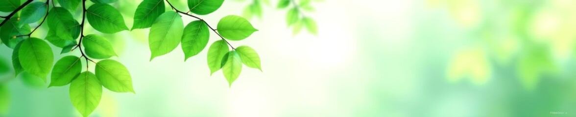 Fototapeta premium Vibrant green watercolor leaves creating a modern eco-friendly design, green, nature, eco