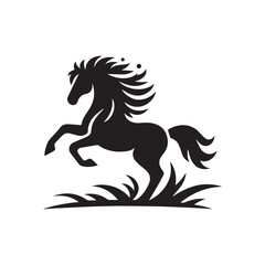 create simple black Horse Silhouette Vector  with white background 
