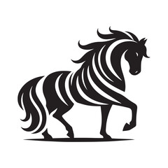 create simple black Horse Silhouette Vector  with white background 