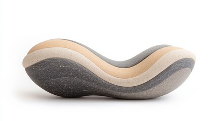 Obraz premium Modern Abstract Sculpture with Smooth Curved Lines and Earthy Tones