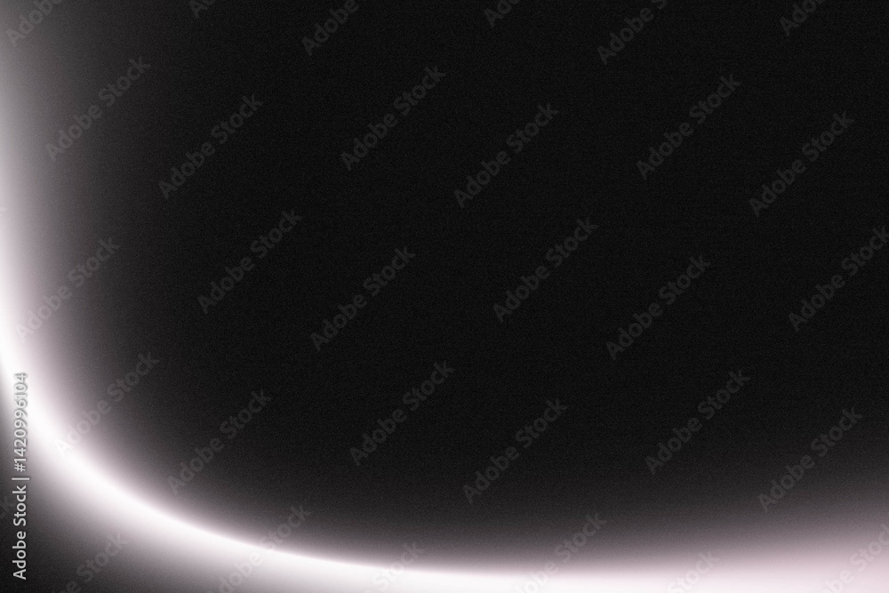 Poster Abstract curve of soft light on black background.