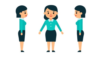 Fototapeta premium Business woman character constructor tool allows users to animate professional female characters for office work related videos explainer content and corporate media